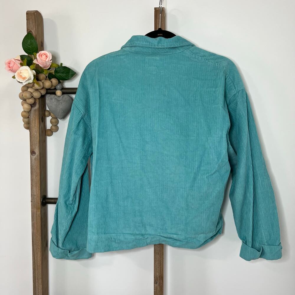 BDG Urban Outfitters Teal Corduroy Button Down Shacket Size Medium - Picture 5 of 7